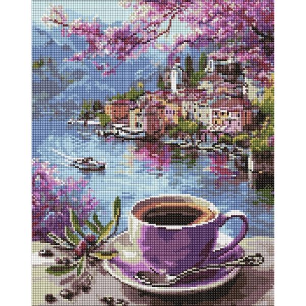 Алмазная мозаика "Кофе в фиолетовых тонах" ©art_selena_ua AMO20286, 40х50 см