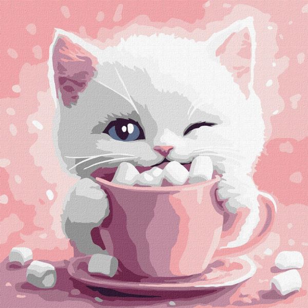 Картина по номерам "Какао для котика (картина № 3)" KHO6768, 30х30 см 