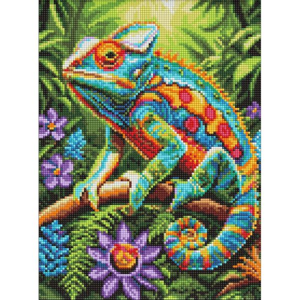 Алмазная мозаика "Красочный лесной хамелеон" ©art_selena_ua AMO20457, 30х40 см