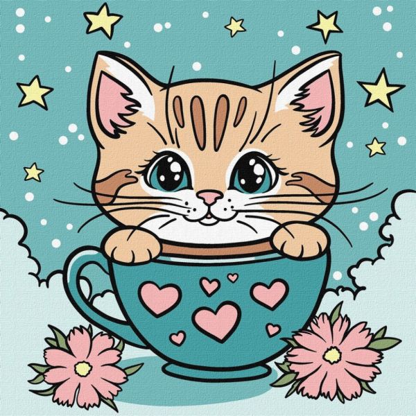 Картина по номерам "Замечательный котик" ©art_selena_ua KHO6280, 25х25 см