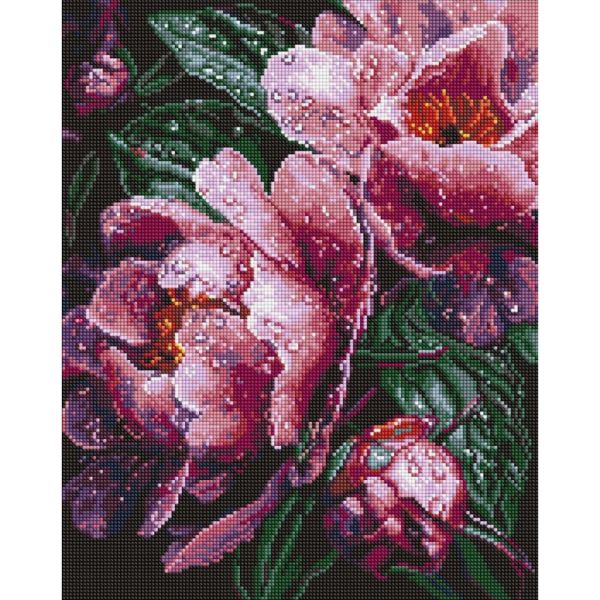 Алмазная мозаика "Розовые пионы под дождем" ©art_selena_ua AMO8363, 40х50 см