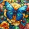 Діамантова мозаїка "Синій метелик" BH001 25X25