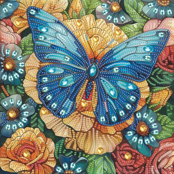 Діамантова мозаїка "Синій метелик" BH001 25X25