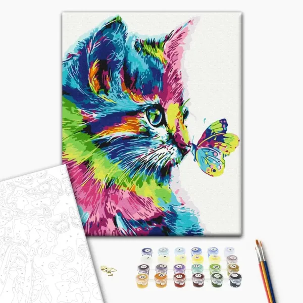 Картина за номерами "Котик у фарбі" BS31326 40×50 см