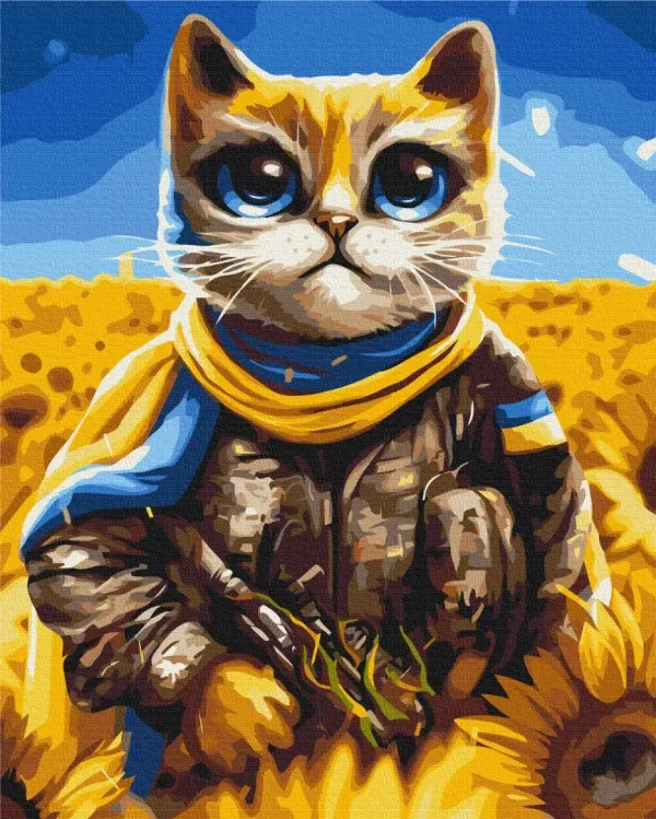 Картина за номерами "Котик Герой© Маріанна Пащук" BS53463 40×50 см