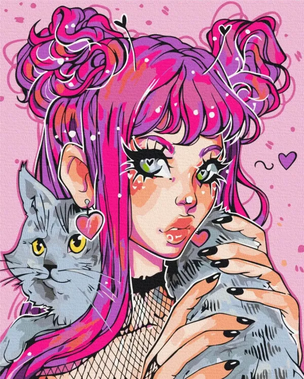 Картина за номерами "Котячий погляд @nila_art_art" BS53522 40×50 см