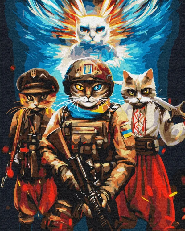 Картина за номерами "Коти Воїни © Маріанна Пащук" BS53863 40×50 см