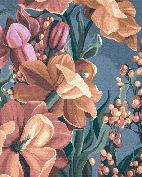 Картина за номерами "Стилізована матіола. Диптих 2 © Yana Biluhina" BS53926 40×50 см