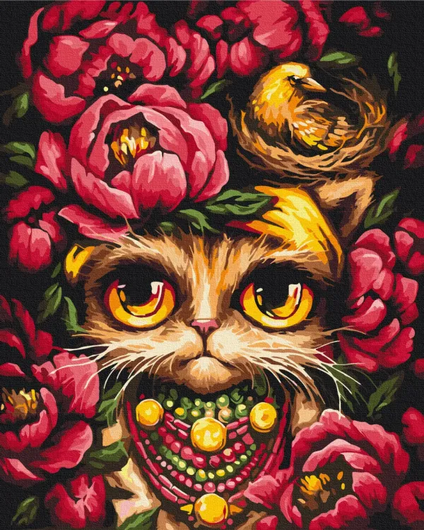 Картина за номерами "Зажурена Киця © Маріанна Пащук" BS54144 40×50 см