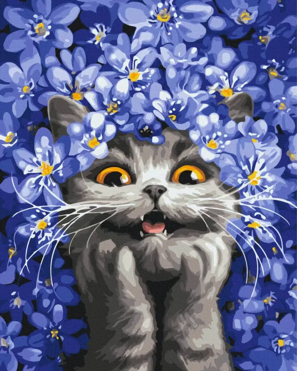 Картина за номерами "Киця в пролісках © Маріанна Пащук" BS54331 40×50 см