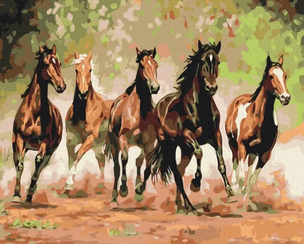 Картина за номерами "Табун коней" BS8288L 48×60 см