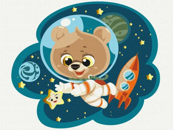 Картина за номерами "Космічний ведмедик" KBS0092 30×40 см