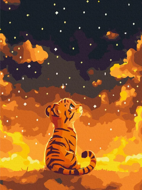 Картина за номерами "Нічна казка тигреняти" KBS0182 30×40 см