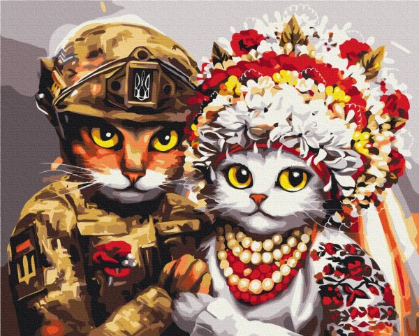 Премиуи картина по номерам "Свадьба смелых котиков ©Марианна Пащук"