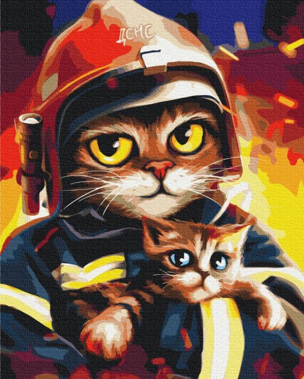 Премиуи картина по номерам "Котик ГСЧС ©Марианна Пащук"