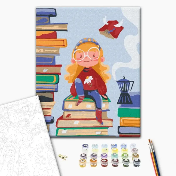 Картина за номерами "Книжкова фея ©Yana Kozak" KBS0122 30×40 см